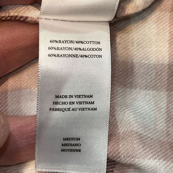 Rails Angelica pink‎ plaid flannel mauve rose iron size M - Picture 9 of 10